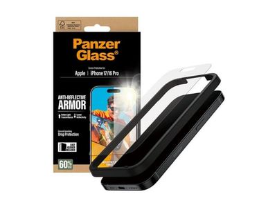PanzerGlass Anti-Reflective Armor Screen Protector iPhone 17 | iPhone 16 Pro w. EasyAligner