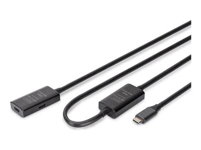 DIGITUS - USB-förlängningskabel - USB-C (hane) till USB-C (hona) - USB 3.1 - 5 V - 10 m - svart