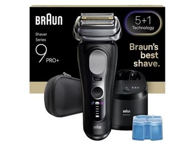 Braun Series 9 Pro+ 9660CC, Barberingsmaskin, Svart, Sølv, Rustfritt stål, Knapper, LED, AC / batteri