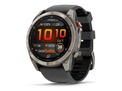 Garmin Fenix 8 Pro - 51 mm - titan - Ja sportklocka med rem - silikon - graphite/black - handledsstorlek: 127-210 mm - display 1.4" - 32 GB - Bluet...