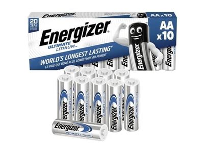 Batterier, Energizer® Ultimate Lithium, AA, 1,5 V, förpackning med 10 st