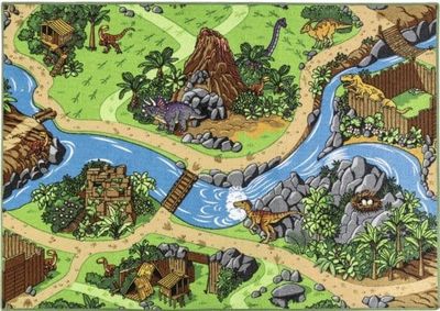 Bil Legetæppe ''Dino World'' 95 x 133 cm
