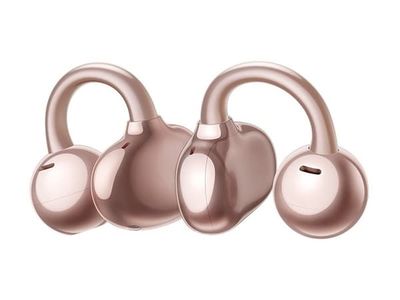Huawei FreeClip - True wireless-hörlurar med mikrofon - öppet öra - montering över örat - Bluetooth - guldrosa