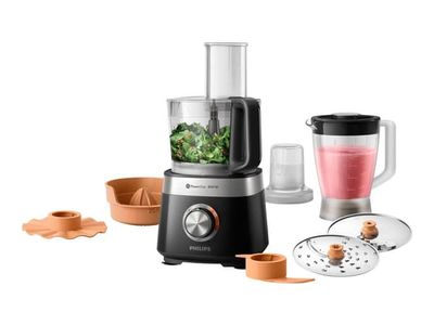 Philips Viva Collection HR7530/10 Pienikokoinen monitoimikone, 2,1 L, Musta, Rotaatio, 19000 RPM, 1 m, 1 levyt
