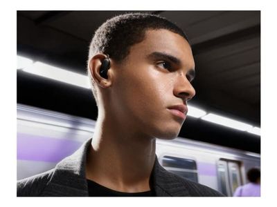 Soundcore AeroFit 2 Pro - True wireless-hodetelefoner med mikrofon - åpent øre - over-øret-montering - Bluetooth - aktiv støydemping - matt svart