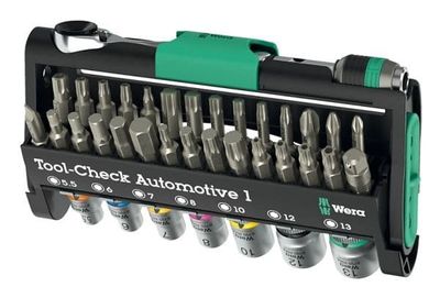 Wera Tool-Check Automotive 1, 1 stykker, Sort, Grønn, Rustfritt stål, Rustfritt stål, 478 g, 51 mm, 218 mm