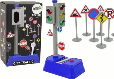 LeanToys sett med trafikkskilt lys og lyd 23 cm