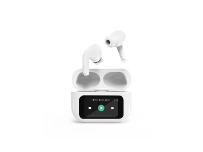 Gembird TWS-LCD-ANC-01-W - True wireless-hörlurar med mikrofon - inuti örat - Bluetooth