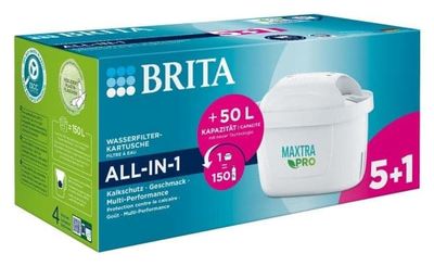 BRITA MAXTRA PRO All-in-1 vannfilterpatroner 5+1-pk