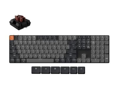 Keychron K5 - Version 2 - tangentbord - QMK, mekanisk - 100% - full size - bakgrundsbelyst - trådlös - Bluetooth 5.2, USB - tangentbrytare: Keychro...