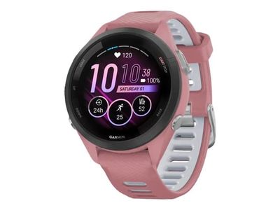 Garmin Forerunner 265S - 42 mm - light pink - smart klocka med band - silikon - light pink/powder gray - handledsstorlek: 115-178 mm - display 1.1"...