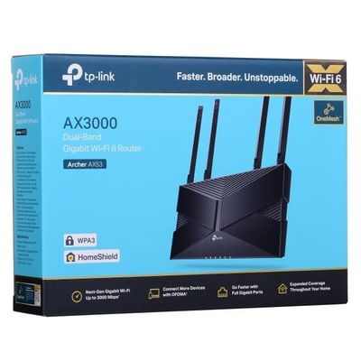 TP-Link Archer AX53 V1 - Trådløs ruter 4-portssvitsj - 1GbE - Wi-Fi 6 - Dobbeltbånd