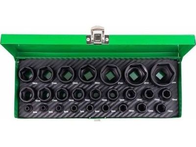 Stahlwille ROCKFORCE slagpipe-ssett komplett 25 deler 1/2" og 1/4" 6-kant (4-32 mm)