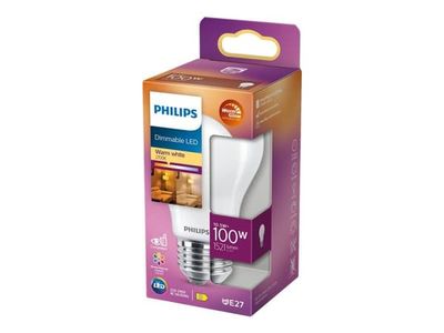 Philips Hehkulankalamppu, huurrettu 100 W A60 E27, 10,5 W, 100 W, E27, 1521 lm, 25000 h, Lämmin hehku