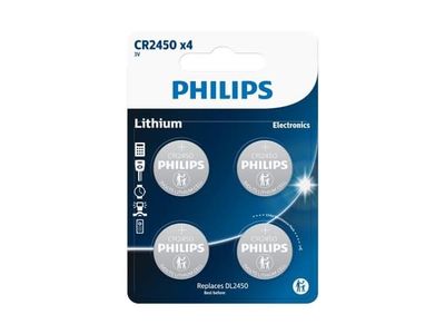 Philips CR2450 knappcellsbatteri litium 4-pack - 2292445