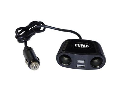 Eufab 16549 sigarettennerfordeler type: antall sigarettennerkontakter 2, 2 x grensesnitt USB, tillatt belastning maks. 10 A