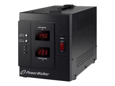 PowerWalker AVR 3000/SIV - Automatisk spänningsregulator - AC 230 V - 2400 Watt - 3000 VA - utgångskontakter: 2 - svart