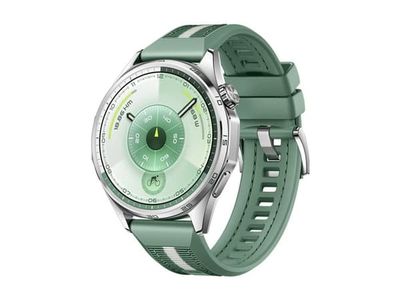 Huawei Watch GT 6 - 46 mm - rostfritt stål - smart klocka med rem - composite woven - grön - handledsstorlek: 140-210 mm - display 1.47" - Bluetoot...