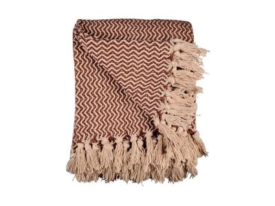 Det Gamle Apotek pledd, B130xL180 cm, rust, 100% bomull, OEKO-TEX