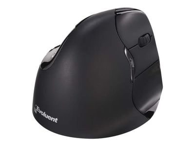 Bakker Elkhuizen Evoluent Vertical Mouse 4 - Vertikal mus - ergonomisk - högerhänt - 6 knappar - trådlös - Bluetooth - svart
