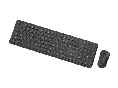 Gembird Slim Pro Business - Tastatur- og mussett - full size - trådløs - 2.4 GHz - Cyrillic - svart