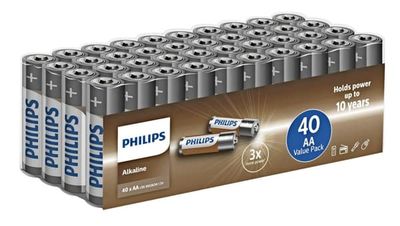 Philips Alkaline AA-batterier - 40-pack