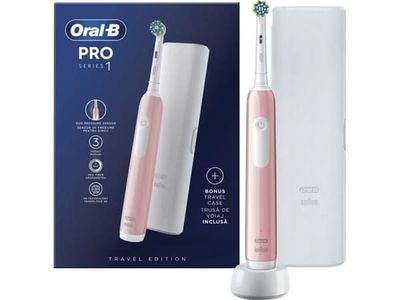 Braun Oral-B Pro Series 1 Cross Action med reiseetui elektrisk tannbørste rosa