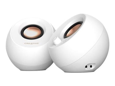 Creative Pebble Pro - Høyttalere - for PC - 2.0-kanal - trådløs - Bluetooth - USB - 30 watt (Total) - hvit