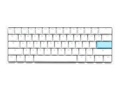 Ducky One 2 Pro Mini - Tastatur - bakgrunnsbelyst - USB - QWERTY - USA - tastsvitsj: Cherry / Gateron / Kailh - hvit
