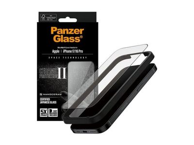 PanzerGlass Ceramic II Screen Protector iPhone 17 | iPhone 16 Pro | Ultra-Wide Fit w. EasyAligner