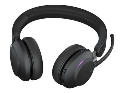 Jabra Evolve2 65 MS Stereo - Hodesett - on-ear - Bluetooth - trådløs - USB-A - lydisolerende - svart - Certified for Microsoft Teams