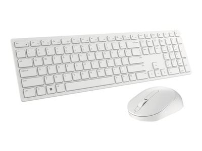 Dell Pro KM5221W - Tastatur- og mussett - trådløs - 2.4 GHz - QWERTY - Pan Nordic - hvit - med 3 years NBD Advance Exchange