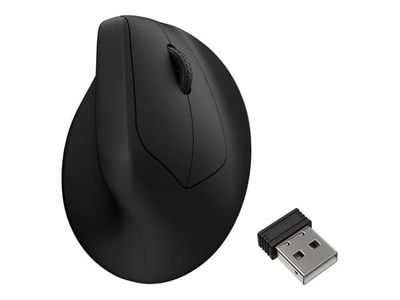 Keychron M5 - Vertikal mus - ergonomisk - optisk - 7 knapper - trådløs, kablet - 2.4 GHz, Bluetooth 5.3, USB-C - svart