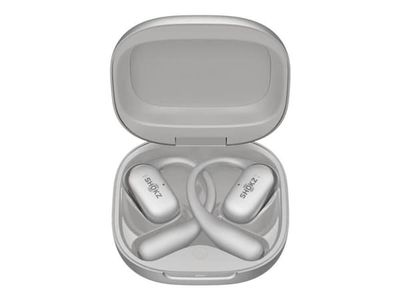 SHOKZ OpenFit 2+ - True wireless-hörlurar med mikrofon - öppet öra - montering över örat - Bluetooth - grå