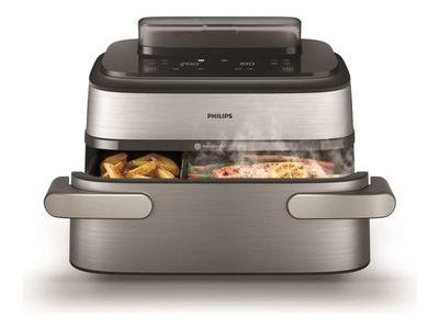 Philips 5000 Series NA565 - Dubbel luftfritös - 9.5 liter - 2.75 kW - silver/svart