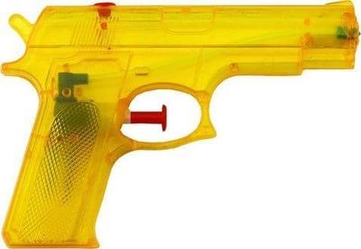 LeanToys liten vannpistol i plast gul 15 cm x 10,5 cm