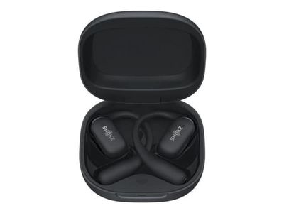 SHOKZ OpenFit 2+ - True wireless-hörlurar med mikrofon - öppet öra - montering över örat - Bluetooth - svart