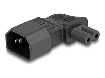 Delock - Strömadapter - power IEC 60320 C7 till IEC 60320 C14 - 250 V - 2.5 A - 90° anslutning - svart