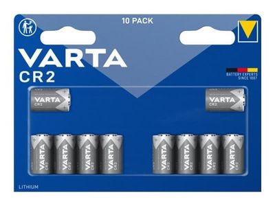 Varta LITHIUM Cylindr. CR2 Blli10 Fotobatteri CR 2 Lithium 880 mAh 3 V 10 stk