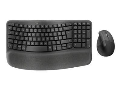 Logitech Wave Keys and Lift Combo - Tastatur- og mussett - trådløs - Bluetooth LE, 2.4 GHz - QWERTY - Nordisk (dansk/finsk/norsk/svensk) - grafitt