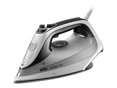 Braun TexStyle 7 Pro SI 7149 - Dampstrykejern med automatisk slukking - såleplate: EloxalPlus FreeGlide 3D - 2900 W - hvit/svart