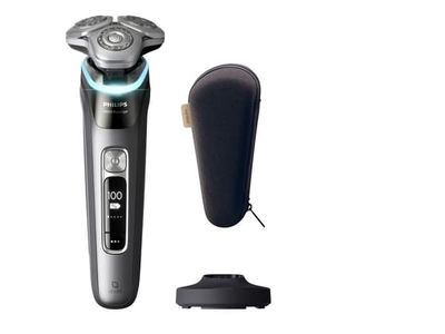 Philips i9000 Prestige XP9202/10 Rakapparat för våt- och torrakning med SkinIQ, Roterande rakhuvud, Grå, SkinIQ, Rostfritt stål, Android, iOS, Batteri