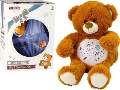 Lean Toys kosedyr bamse 25x22x16 cm med lys og lyd