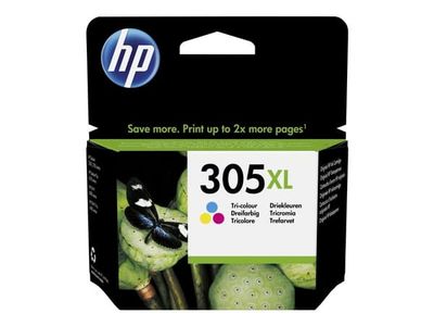 HP 305XL - 5 ml - Høy ytelse - farge (cyan, magenta, gul) - original - blekkpatron - for Deskjet 23XX, 27XX, 28XX, 41XX, 42XX; DeskJet Plus 41XX; E...