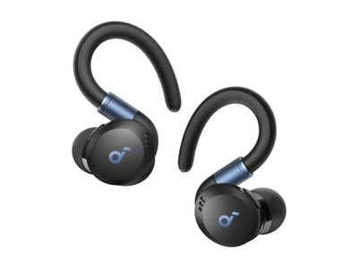 Soundcore Sport X20 - True wireless-hörlurar med mikrofon - inuti örat - montering över örat - Bluetooth - aktiv brusradering - svart