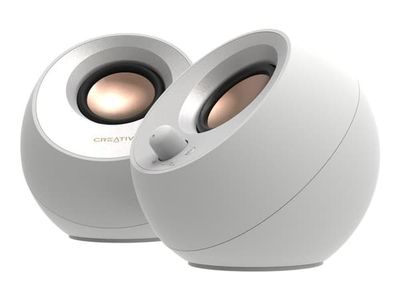 Creative Pebble V3 - Høyttalere - for PC - 2.0-kanal - trådløs - Bluetooth - USB - 8 watt (Total) - pristine white