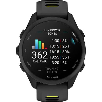 Garmin Forerunner 170 - Svart - sportsur med bånd - silikon - black/amp yellow - display 1.2" - 4 GB - Bluetooth, ANT+ - 41 g