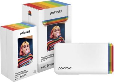 Polaroid Hi-Print Gen 2 E-Box White, Termisk, 2.1" x 3.4" (5.3 x 8.6 cm), Bluetooth, Direkte utskrift, Hvit