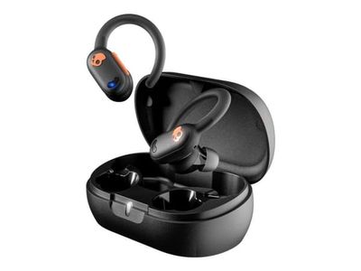 Skullcandy Push Active - True wireless-hodetelefoner med mikrofon - i øret - over-øret-montering - Bluetooth - aktiv støydemping - oransje, svart