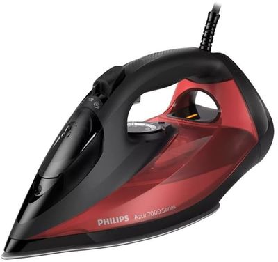 Philips Azur 7000 Series DST7022 - Ångstrykjärn - sula SteamGlide Plus - 2800 W - svart / röd